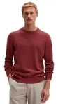 Marc O'Polo Rundhalspullover aus gesprenkeltem Tweedgarn rot S (46)