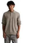 Marc O'Polo DENIM Langarm-Poloshirt aus weichem Schurwoll-Mix grau M (48)