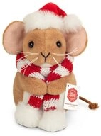 Teddy Hermann&reg; Kuscheltier Weihnachtsmaus mit Schal 11cm braun Pl&uuml;schmaus...