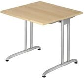 HAMMERBACHER Schreibtisch Wien, quadratisch, C-Fu&szlig; Gestell, Breite 80 cm