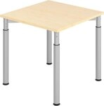 HAMMERBACHER Schreibtisch Schreibtisch 80x80cm Ahorn/Silber