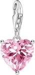 THOMAS SABO Charm Herz Charm mit rosa Stein, mit Zirkonia (synth)