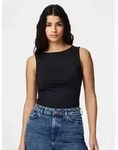 pieces Tanktop PCLULA SL REVERSIBLE TANKTOP JRS NOOS Materialmix schwarz M (38)