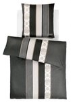 JOOP! Bettw&auml;sche Ornament Stripes 4022 09 Schwarz, Mako-Satin, 2 teilig,...