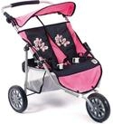 CHIC2000 Puppenwagen 697 46 Zwillings - Jogger, Pink Checker