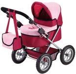 Bayer Puppenwagen Trendy, Prinzessin rot/rosa, inkl. Wickeltasche