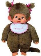 Sekiguchi Pl&uuml;schfigur Monchhichi Pl&uuml;schfigur M&auml;dchen mit Latz pink/braun 45cm