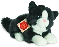 Teddy Hermann&reg; Kuscheltier Katze liegend schwarz/wei&szlig;, 20 cm, zum Teil aus