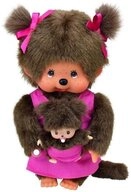 Monchhichi Pl&uuml;schfigur Mutter mit Kind pink 20 cm Monchhichi Puppe M&auml;dchen Mama &