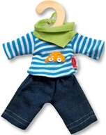 Heless Puppenkleidung Puppen-Jeans mit Shirt Streifen, 20 - 25 cm