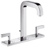 hansgrohe Waschtischarmatur Axor Citterio 3-Loch mit Platte Hebelgriff mit