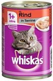 Whiskas 1+ mit Rind in Terrine 400 g - 12 St&uuml;ck, Nassfutter f&uuml;r: Katze