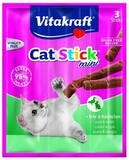 Vitakraft Katzensnack Cat-Stick mini Ente & Kaninchen, 3 x 6g, Snack f&uuml;r: Katzen