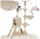 tectake Kratzbaum Katzenbaum Dominik 144 cm Diverse Farben Beige, Vielseitig mit