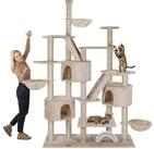 Happypet Kratzbaum SIMBA, Extra breit, h&ouml;henverstellbar, H&auml;user, Liegemulden, viel