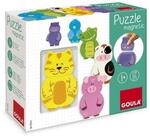 Jumbo Spiele Puzzle Goula Magnetisches Holzpuzzle Tiere, 12-teilig, Puzzleteile