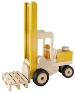 goki Spielzeug-Gabelstapler, Gelb, aus Holz, f&uuml;r Kinder ab 3 Jahren