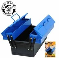 Corvus Spielwerkzeugkoffer Werkzeugkasten aus Metall, blau