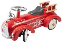 goki Tretfahrzeug Rutscherfahrzeug Feuerwehr, stabil und robust, aus Metall und