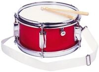 goki Trommel Spielmannszugtrommel mit Snare, Rot, 28 cm Durchmesser, mit...