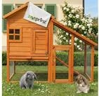 Zooprinz Kleintierstall Bauernhaus mit Auslauf 140x120x55 cm (BxHxT), Kiefernholz,