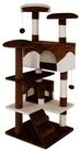 lionto Kratzbaum mit 2 H&ouml;hlen, Treppe, 3 Liegefl&auml;chen & Sisalst&auml;mmen, braun/beige,