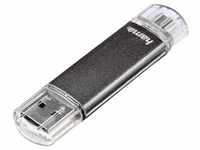 Hama USB-Stick Laeta Twin", USB 2.0, 16GB, 10MB/s, Grau USB-Stick