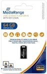 Mediarange USB Stick 64GB Speicherstick Nano inkl. Schl&uuml;sselanh&auml;nger schwarz