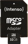 Intenso microSDHC Class 4 + SD-Adapter Speicherkarte (32 GB, Class 4)