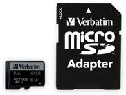 Verbatim Pro 64 GB mit Adpater micro SDXC Speicherkarte Speicherkarte