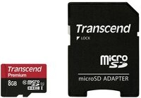 Transcend microSDHC-Karte 8GB Class 10 UHS-1 inkl. SD-Adapter TS8GUSDU1...