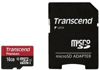 Transcend microSDHC-Karte 16GB Class 10 UHS-1 inkl. SD-Adapter TS16GUSDU1
