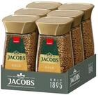 JACOBS Kaffee L&ouml;skaffee Gold 6 x 200 g Gl&auml;ser l&ouml;slicher Kaffee Instantkaffee 1,2