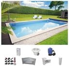 KWAD Rechteckpool mit Ecktreppe (Set), 8x4, 7x3,5 oder 6x3m H&ouml;he: 1,50m, mit