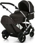Hauck Geschwisterwagen Duett 2 - Black, (4-tlg), Geschwisterkinderwagen