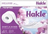 HAKLE Toilettenpapier Toilettenpapier "Sanft & Sicher" 4-lagig, 1er Pack 8 Rollen