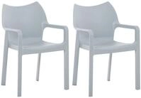 CLP Gartenstuhl Diva (2er Set, 2 St), Outdoor, mit Armlehnen, stapelbar