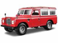Bburago Modellauto Land Rover Serie II (rot), Maßstab 1:24, Originalgetreue