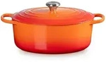 LE CREUSET Br&auml;ter Br&auml;ter mit Deckel 31 cm Signature Ofenrot, Emailliertes...