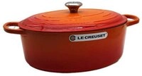 LE CREUSET Br&auml;ter Br&auml;ter mit Deckel 35 cm Signature Ofenrot rot