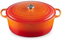 LE CREUSET Br&auml;ter Br&auml;ter Signature oval ofenrot 40cm, Emailliertes Gusseisen