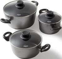 STONELINE Topf-Set, Aluminium (Set, 6-tlg., 1x Kochtopf &Oslash; 16 cm, 1x Kochtopf &Oslash; 20