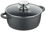 Berndes Kochtopf mit Glasdeckel 20cm, Aluguss, schwarz - Vario Click,