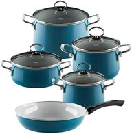 Riess Topf-Set Riess Topfset 5-tlg. Emaille Nouvelle Aquamarin