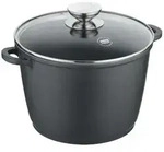 Berndes Kochtopf Gem&uuml;se- und Suppentopf mit Glasdeckel 28 cm, Aluguss, schwarz