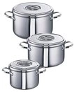 SCHULTE-UFER Topf-Set Romana, Edelstahl 18/10 (Set, 6-tlg., 1x Fleischtopf &Oslash; 16 cm,