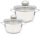 Kr&uuml;ger Topf-Set Saturn, Edelstahl (Set, 2-tlg., 1x Fleischtopf &Oslash; 12 cm, 1x