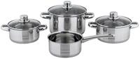 CS Koch-Systeme Topf-Set BELM, Edelstahl (Set, 7-tlg., je 1 Kochtopf 16/18/20 cm, 1x