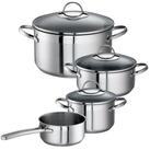 ROHE Germany Topf-Set Merana, Edelstahl 18/10 (Set, 7-tlg., 4 x Topf, 3 x...