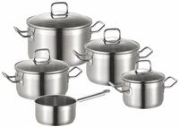 SCHULTE-UFER Topf-Set Profi-Star, Edelstahl (Set, 9-tlg., 1 x Stieltopf, 1 x